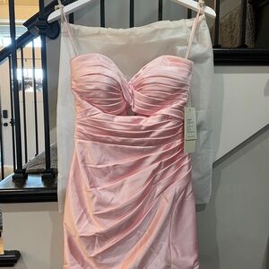 Elegant Pink Strapless Dress